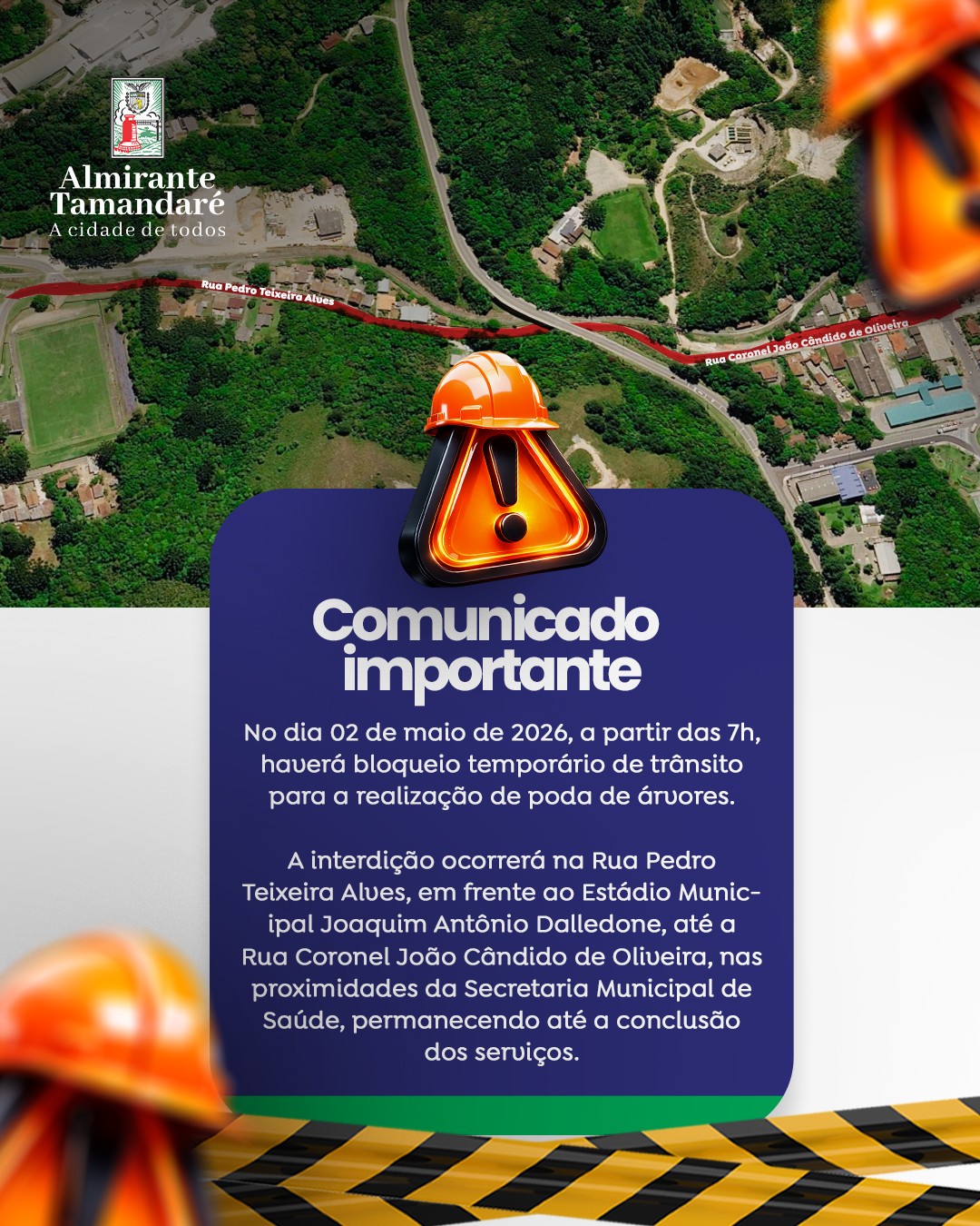 Post no instagram da Prefeitura de Almirante Tamandaré