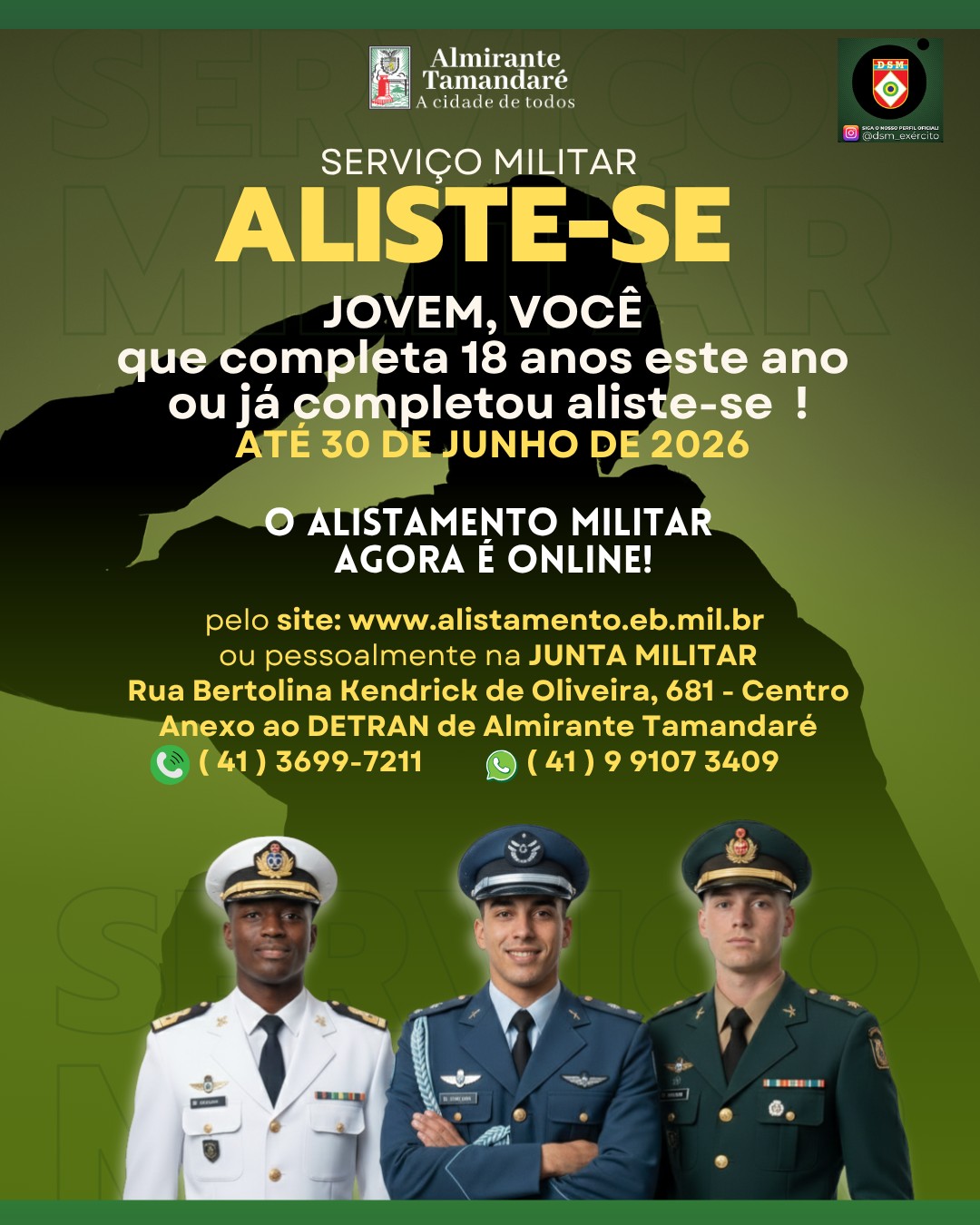 Post no instagram da Prefeitura de Almirante Tamandaré