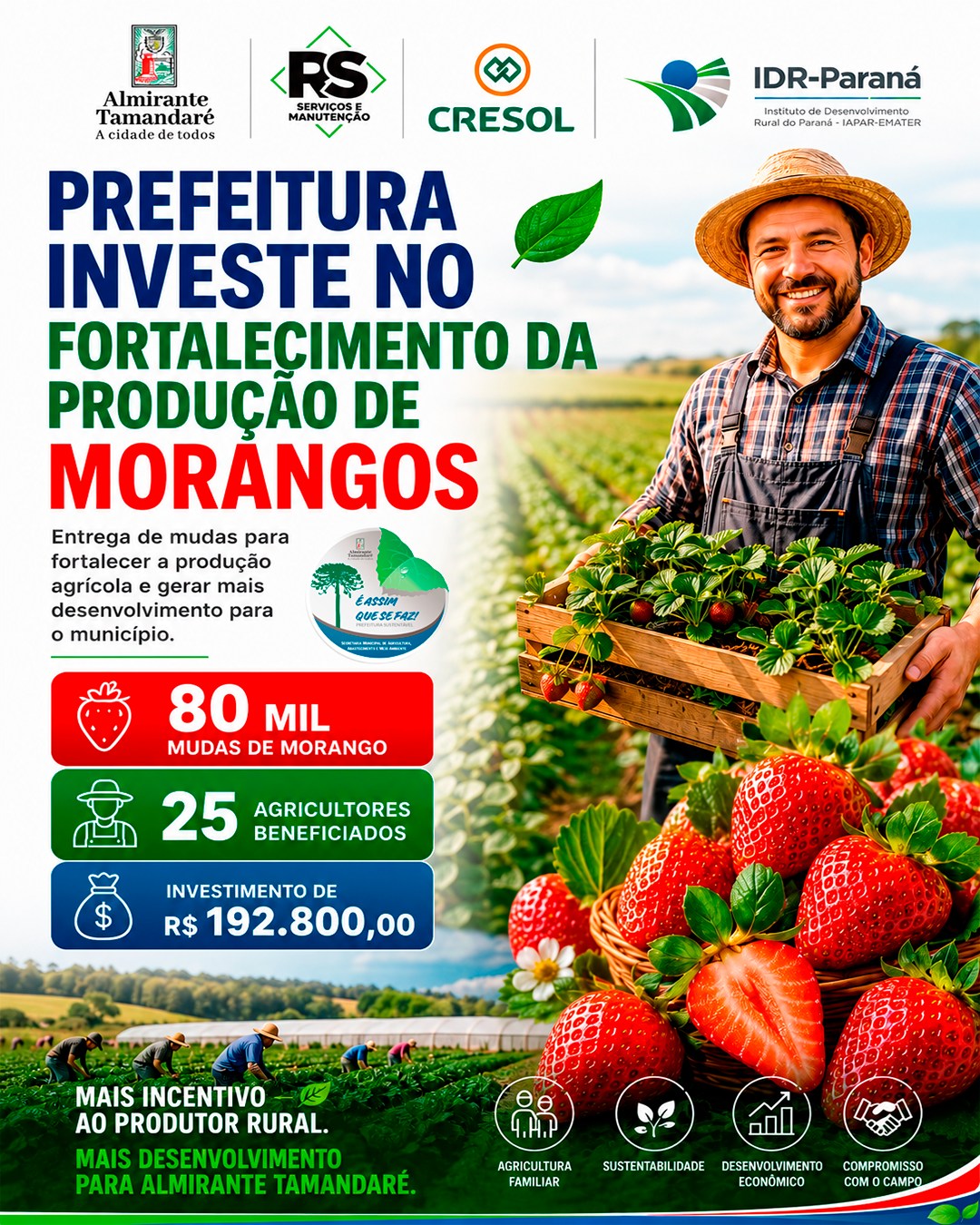 Post no instagram da Prefeitura de Almirante Tamandaré